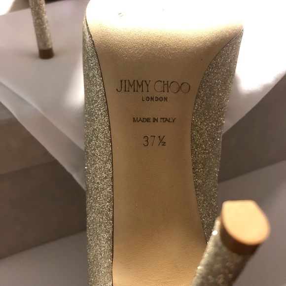 Jimmy Choo Romy 100 Platinum Ice Dusty Glitter - Picture 5 of 7